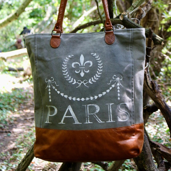 PARIS Canvas & Leather Bag