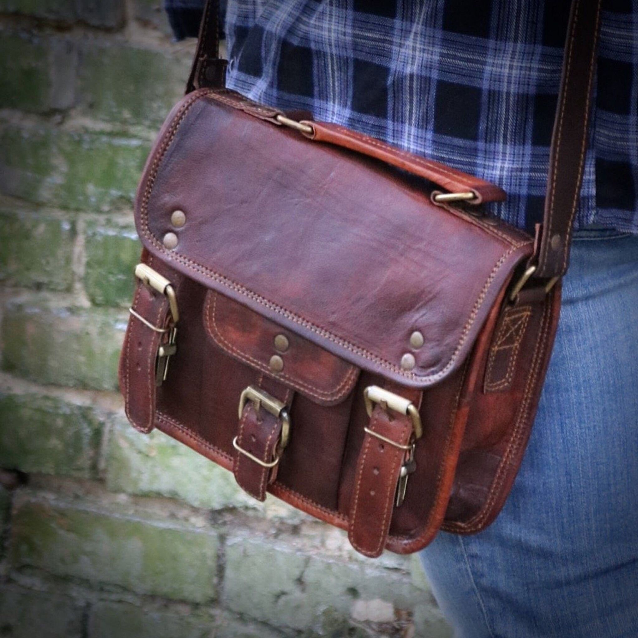 PAX LEATHER SATCHEL vintage look traditional design | Etsy