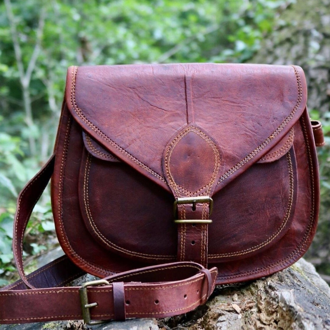 VINTAGE LOOK SADDLE Bag, Handmade From Genuine Leather Etsy UK