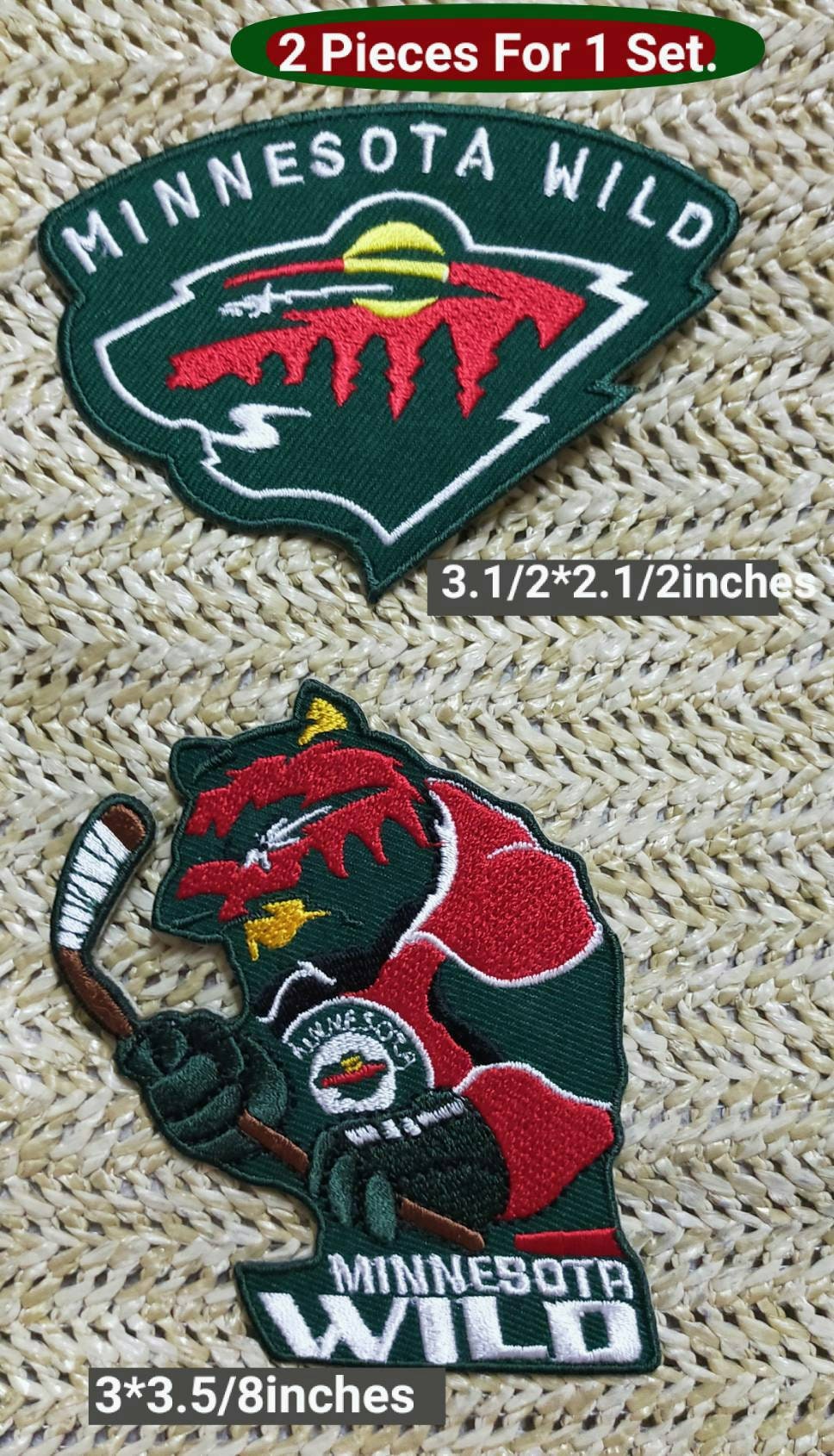 2pieces for set Minnesota . Logos Hockey Patches for iron on Etsy