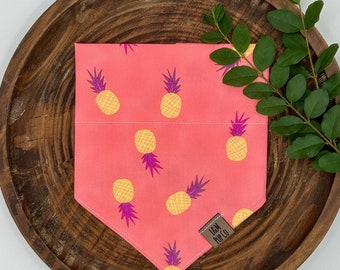 Ananas hondenbandana | Neon roze hond Bandna | Hond moeder cadeau | Hondenaccessoire | Huisdier sjaal | Meisje hond bandana