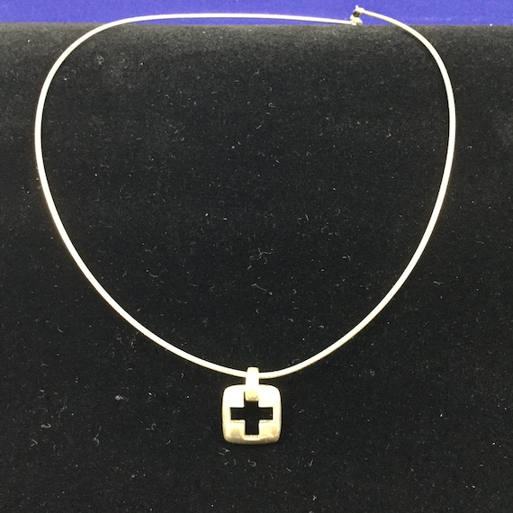 Tiffany & Co. Sterling Silver Stencil Cross Neckla