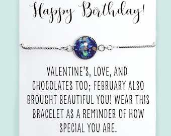 February Birthstone Bracelet- Best Friend Bracelet- Amethyst Gift- Birthstone Bracelet- Purple Bracelet- February Month Special Gift for Her