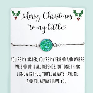 Big Little Best Friend Bracelet- BFF Bracelet- Friendship Bracelet and Card- Sister Bracelet- Box Chain Bracelet- Minimalist Bracelet