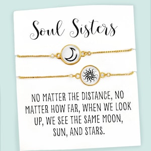 Matching Bracelets- Long Distance Friendship- Best Friend Bracelet for 2- Friendship Bracelet for 2- Sun and Moon BFF Bracelets for 2