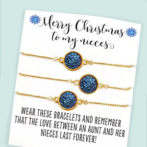 Matching Bracelets- Niece Gift from Aunt- Friendship Bracelet for 3- Box Chain Bracelet- Minimalist Bracelet- Gift for Her- BFF Bracelet