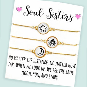 Matching Bracelets- Best Friend Bracelet for 3- Far Away Friends- Box Chain Bracelet- Minimalist Bracelet- Gift for Her- BFF Bracelet