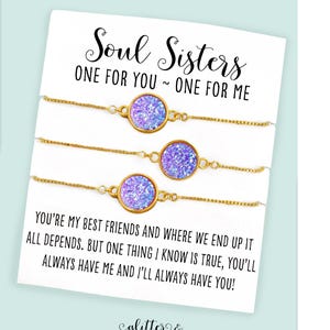 Soul Sisters Three Matching Bracelets - 3 Best Friend Bracelets - Set of 3 - Friendship Bracelets - Gifts for Best Friends - Gift for Her