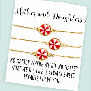 Matching Bracelets- Mother and Daughter Best Friend Bracelet- Friendship Bracelet for 3- Box Chain Bracelet- Minimalist Bracelet for Her