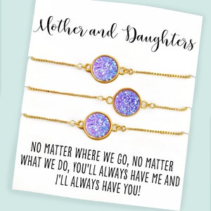 Matching Bracelets - Mother Daughter Bracelets - Mom Daughter Gift Jewelry - Gift to Daughters - Mom Daughter Set - Long Distance