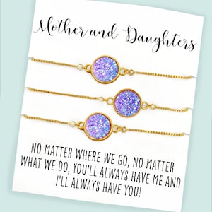 Matching Bracelets - Mother Daughter Bracelets - Mom Daughter Gift Jewelry - Gift to Daughters - Mom Daughter Set - Long Distance