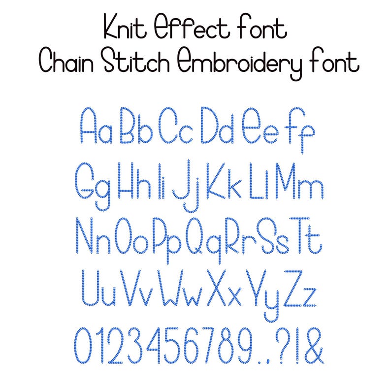 Handmade Chain Stitch Embroidery Font, Rope Style Letters, 5 Sizes, BX ...