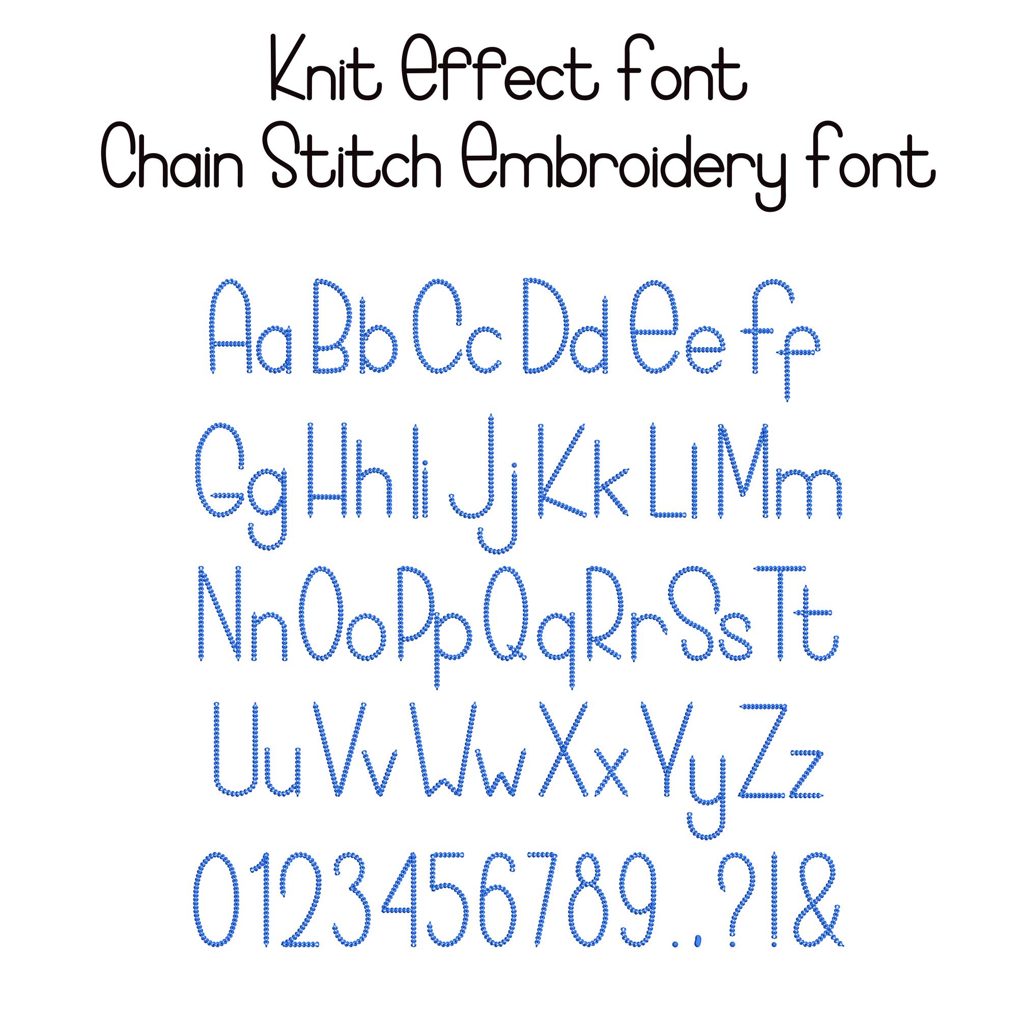 Handmade Chain Stitch Embroidery Font, Rope Style Letters, 5 Sizes, BX ...