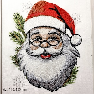 Christmas Santa Claus. 7 Sizes. Christmas Embroidery Designs. Instant Download. Machine Embroidery Super Realistic Design image 4