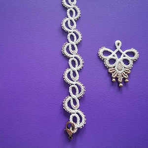 FSL Bracelet plus Earrings Set. Tatting Machine Embroidery Design, Free Standing Lace.