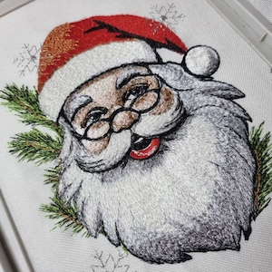 Christmas Santa Claus. 7 Sizes. Christmas Embroidery Designs. Instant Download. Machine Embroidery Super Realistic Design image 1