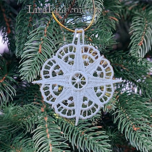 FSL Star Ornament, Christmas Star, Free Standing Lace. Embroidery File
