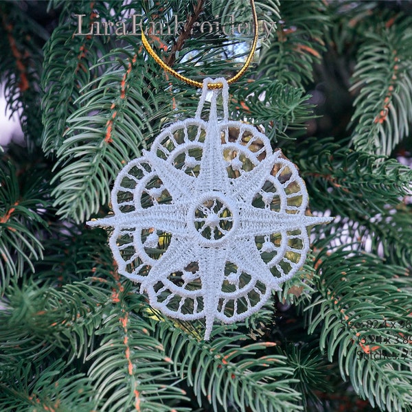FSL Star Ornament, Christmas Star, Free Standing Lace. Embroidery File