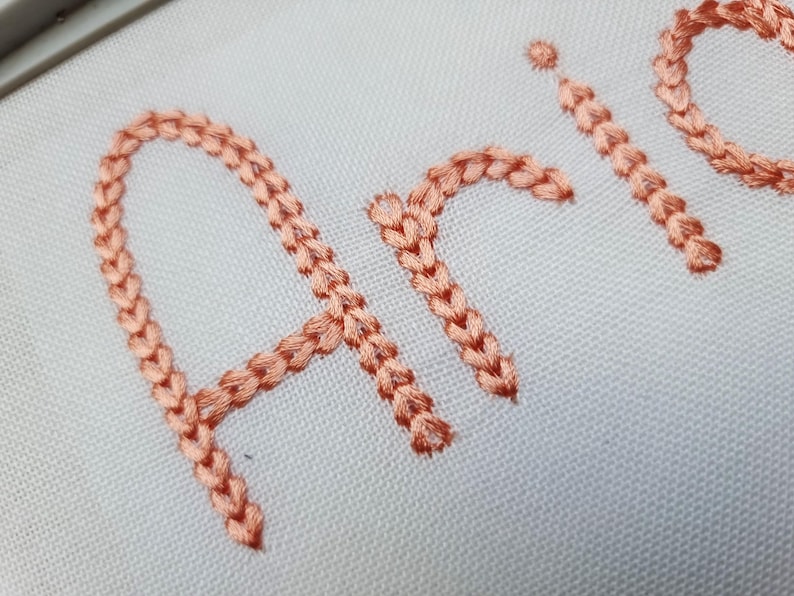 Handmade Chain Stitch Embroidery Font, Rope Style Letters, 5 Sizes, BX ...