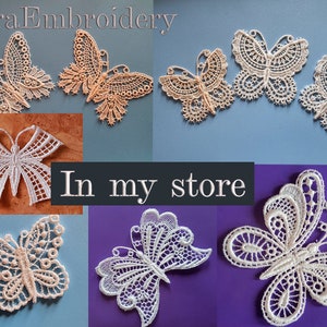 FSL Butterfly. Free Standing Lace. Machine Butterfly Embroidery Designs File image 2