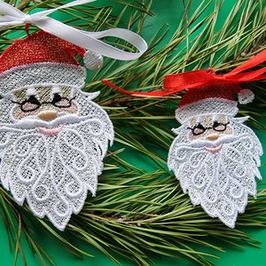 FSL Santa Ornament (2 sizes). Christmas Embroidery Designs. Instant Download. Machine Embroidery