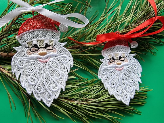 NATAL DESIGN×NORAs nice MILITALY ND ver. FSL Santa Ornament (2 Sizes). Christmas Embroidery Designs