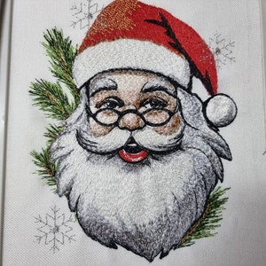 Christmas Santa Claus. 7 Sizes. Christmas Embroidery Designs. Instant Download. Machine Embroidery Super Realistic Design image 2