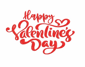 Happy Valentine's Day, Embroidery font, 5 Sizes. Machine Embroidery Designs.