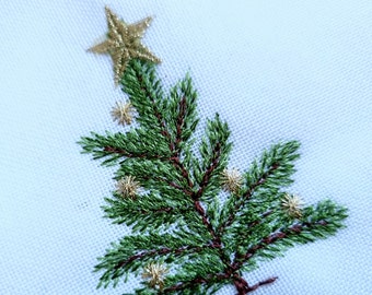 Super Small Christmas Tree Embroidery Design. Instant Download. Machine Embroidery Design. 2 Designs. 3 Sizes