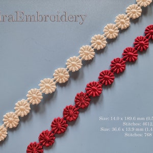 FSL Bracelet with Flowers. Taj Lace Borders. Free Standing Lace. Machine Embroidery Design