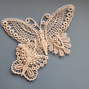 Set of Two Butterflies. Mom and Daughter. Free Standing Lace (FSL). Machine Embroidery Design