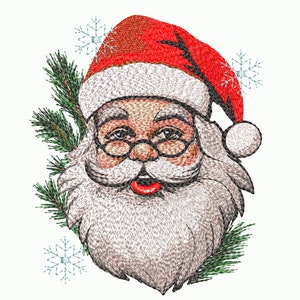 Navidad Papá Noel. 7 tamaños. Diseños de bordado navideño. Descarga instantánea. Diseño súper realista de bordado a máquina. imagen 3