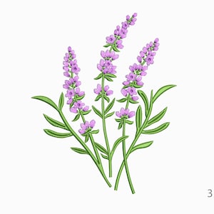 ラベンダーハーブ - 庭 - 牧草地 - 花 - 植物ハーブ - ラベンダーの束 - ミシン刺繍デザイン 3 サイズ