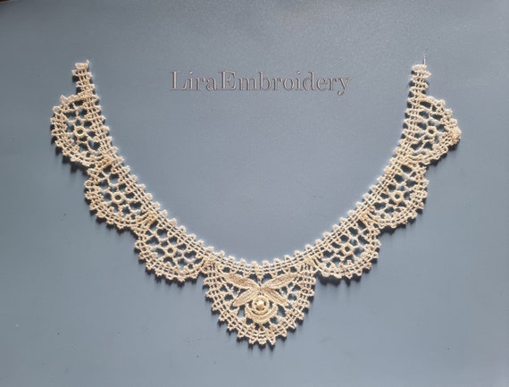 Collar Battenberg Machine Embroidery Free Standing