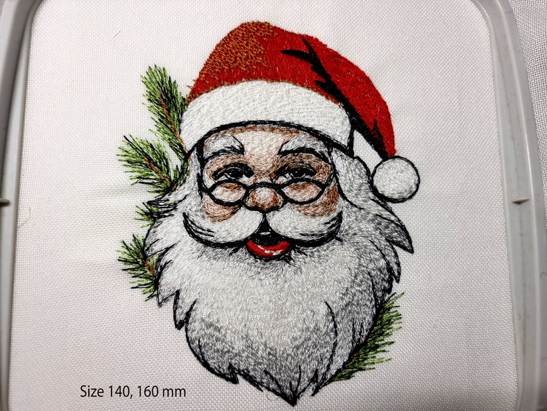 Christmas Santa Claus. 7 Sizes. Christmas Embroidery Designs. Instant Download. Machine Embroidery Super Realistic Design image 5