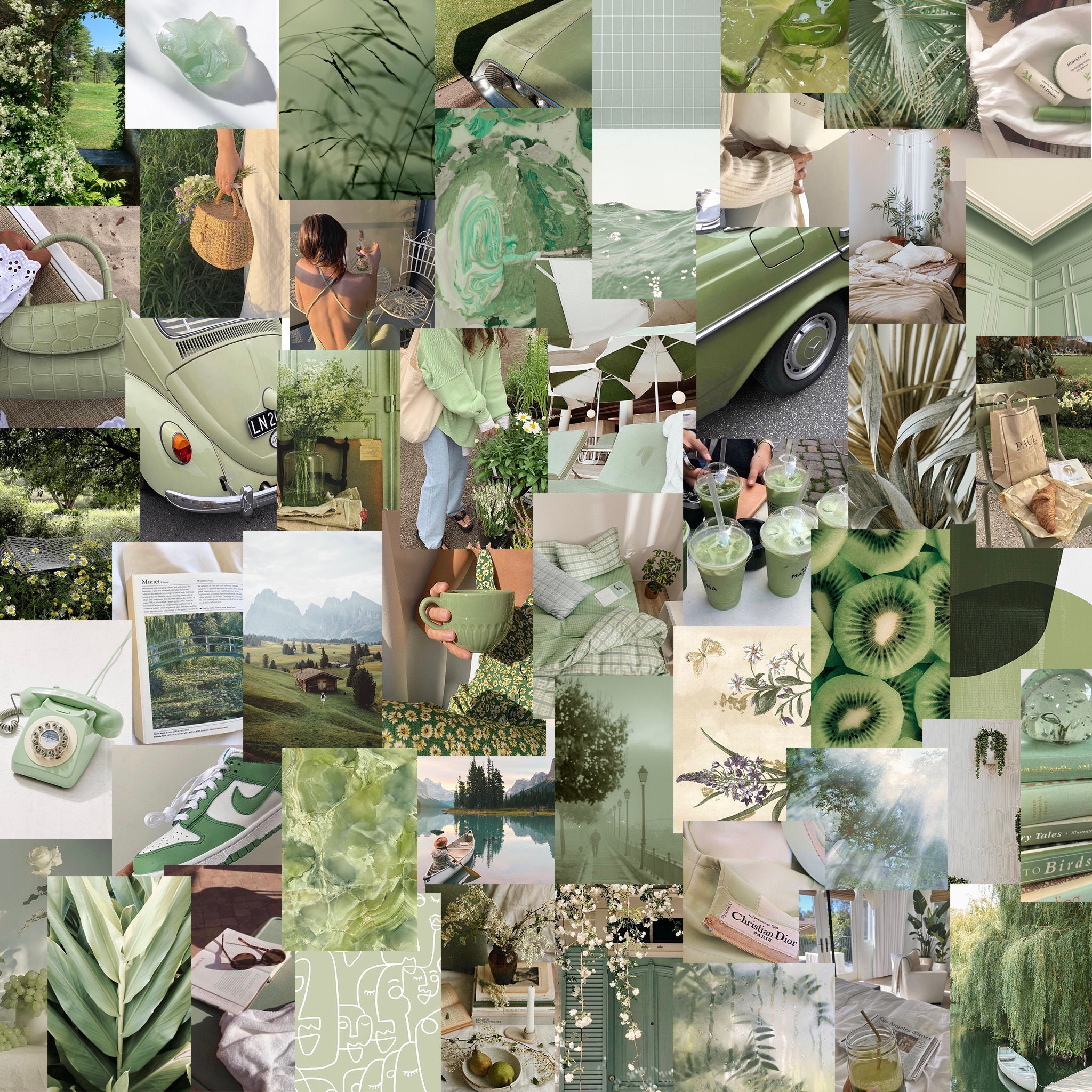 Prints Collage kits green,boho photo collage,nature collage kit PRINTS ...