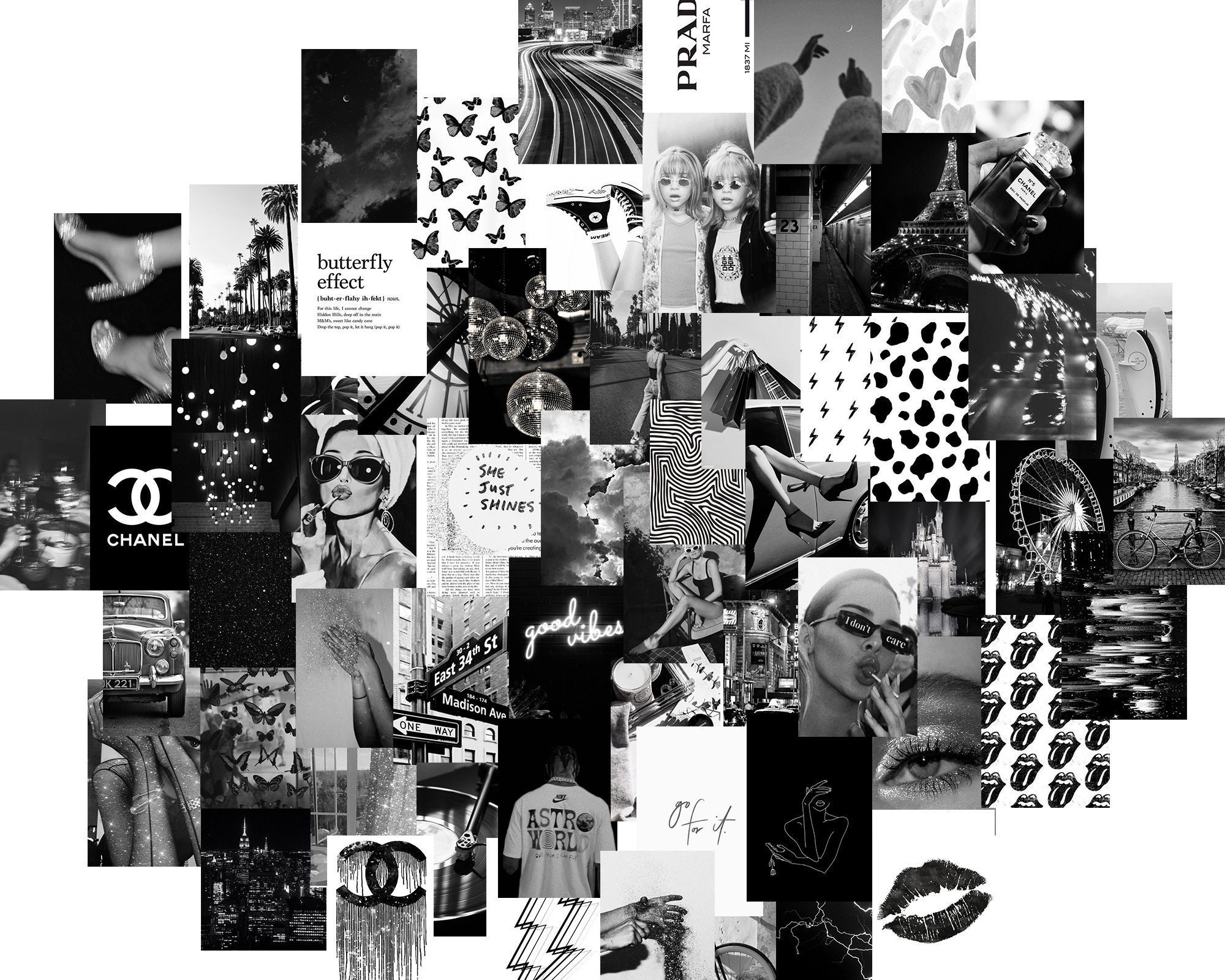 Digital File Pack of 60 photos Ready to Print Black and White Boujee ...