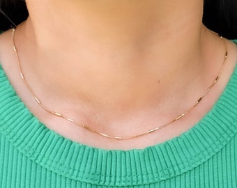 18K Gold Filled Dainty Box/Tub Chain