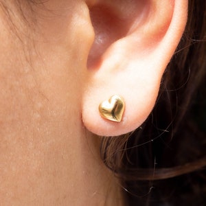 18K Gold Filled Jewelry, Heart Studs, Minimalist Heart Stud Earrings, Heart Earrings, Dainty Heart Earrings, Cute Heart Studs
