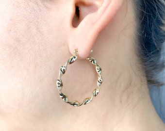 Polished Twisted Hoops Earrings