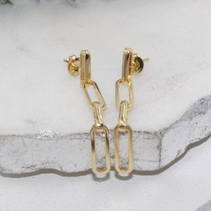 18K Gold Filled Dainty Paper Clip Earrings