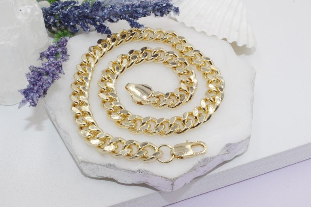 Collar Chapado En Oro De 18 Quilates, Cadena De Diamantes De Imitación De Lujo De 0.787 Pulgadas Para Hombres, Joyería De Hip Hop, Collar De Nariz De Cerdo, Cadenas Cubanas De
