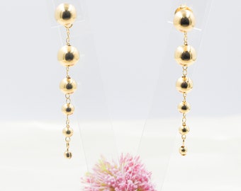 18K Gold Filled Ball Dangle Earring Link, Ball Drop Earring