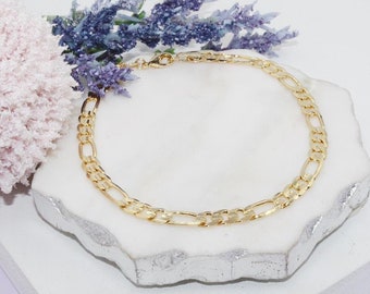 Anklet 18K Gold Filled Figaro Chain Anklet