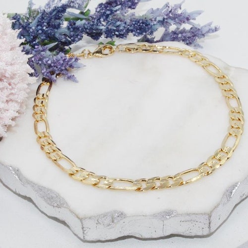 18K Gold Filled Chain Anklet Twist Chain Figaro Chain Etsy