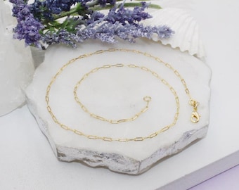 Choker 18K Gold Filled Hot Dainty PaperClip Chain Choker, Different Sizes Available