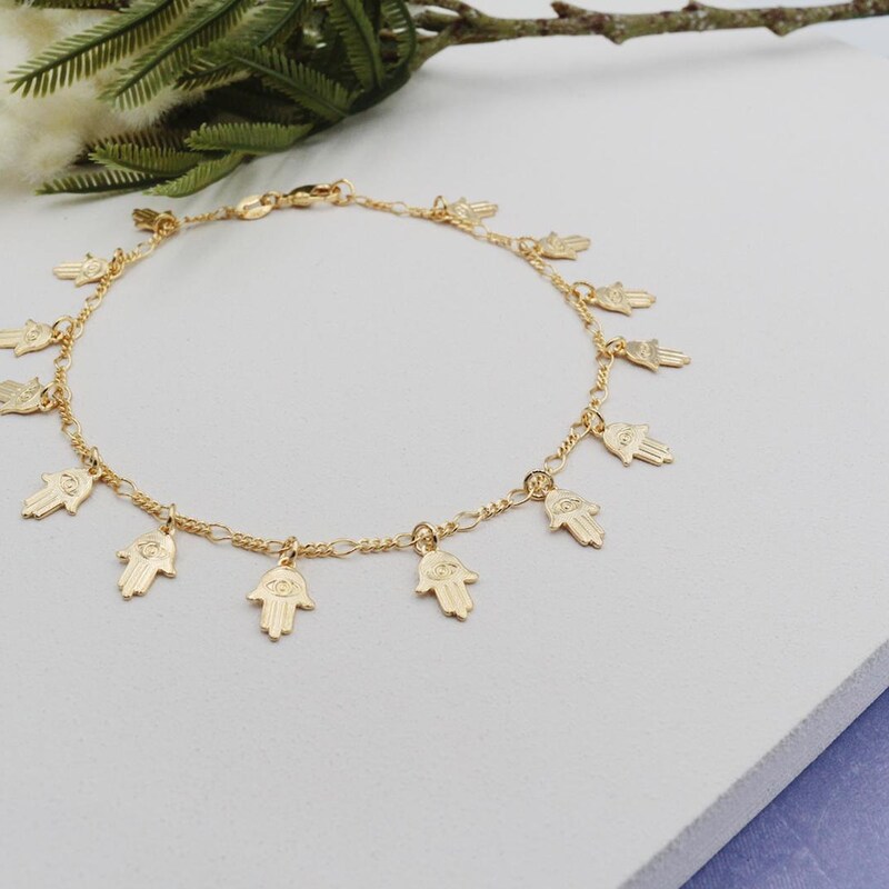 18K Gold Plated Hamsa Cord Bracelets
