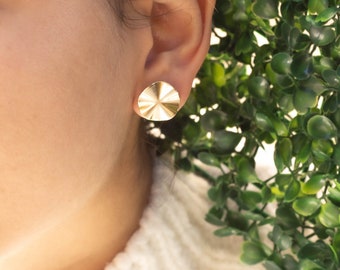 18K Gold Filled Wave Circle Earrings