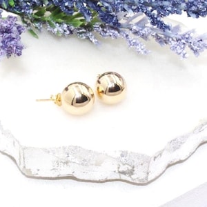 Knob Studs Earrings, 18K Gold Filled