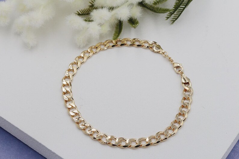 18k gold cuban anklet